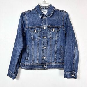 Old Navy EUC Classic Denim Blue Jean button up jacket Women’s medium